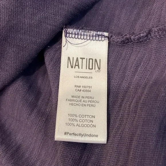 Nation Los Angeles Purple Long Sleeve Top Size Small - Picture 6 of 8